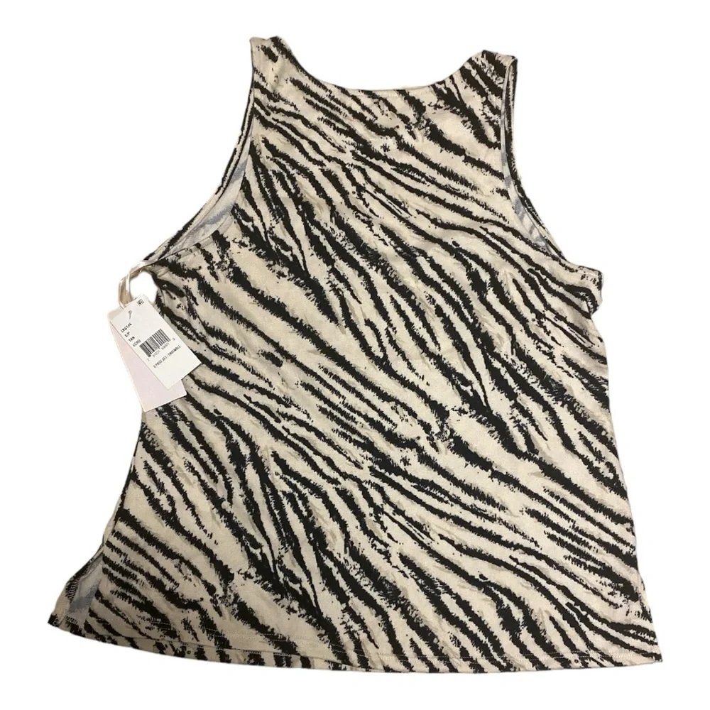 Linea Donatella Zebra-Print Hacci Knit Tank Top & Pants Pajama Set Size Small - Picture 8 of 12